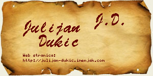 Julijan Dukić vizit kartica